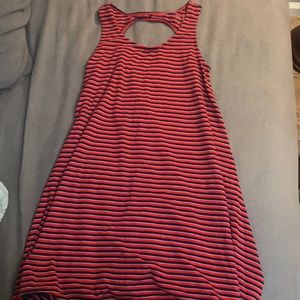 Red white and blue striped dress